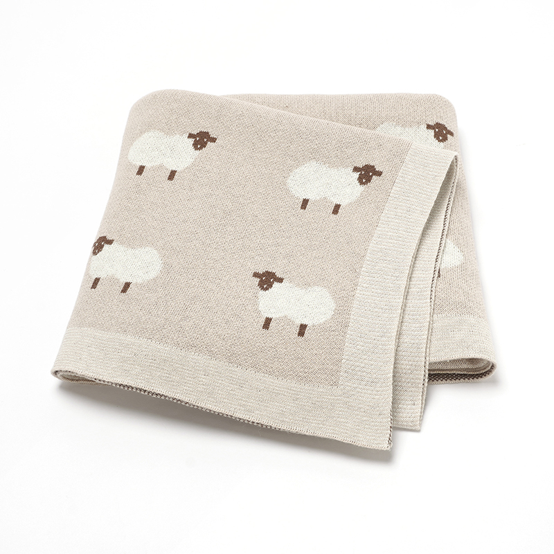 Muslin Cotton Bedspread - Cute Sheep Print Muslin Newborn Baby