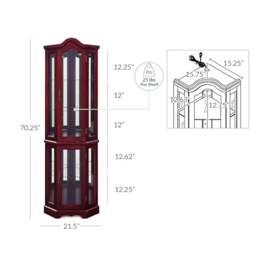 Lighted Corner Display Curved  - Storage & Organization review and price