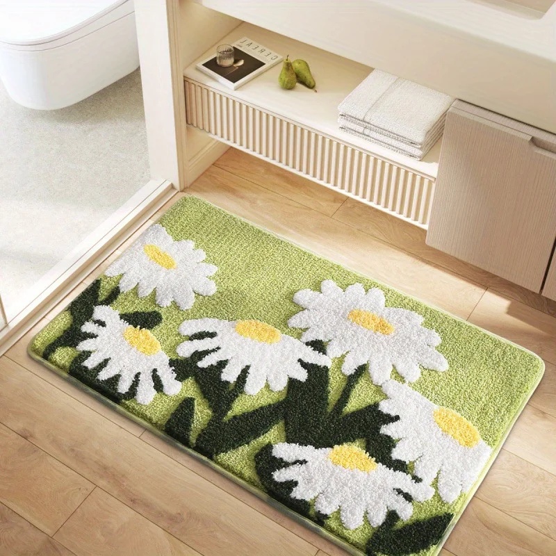 VIKAMA Non-Slip Floral Bath Ma - Quick Dry Diatomite Bath Mat review and price
