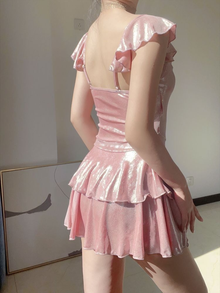 Flattering Shiny Pink Swimwear - Bath review and price