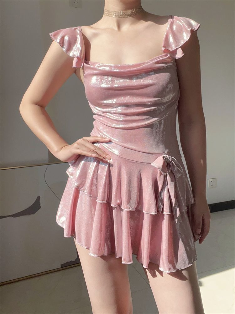Flattering Shiny Pink Swimwear - Bath review and price